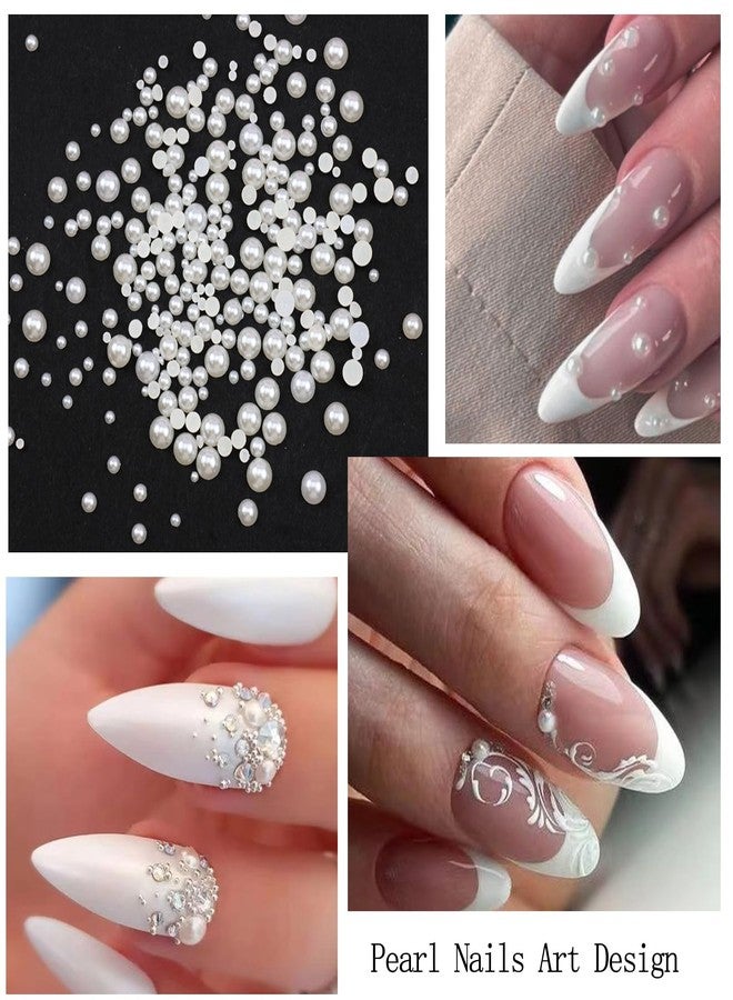 VOTACOS 4 Boxes Flatback Rhinestones and Pearls Nail Charms for Acrylics - Crystals, Half Rounds, and Accessories for DIY Nail Art Decor - Image 2